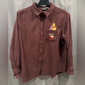 Disney Bee Real Button Down Shirt with Pooh Design